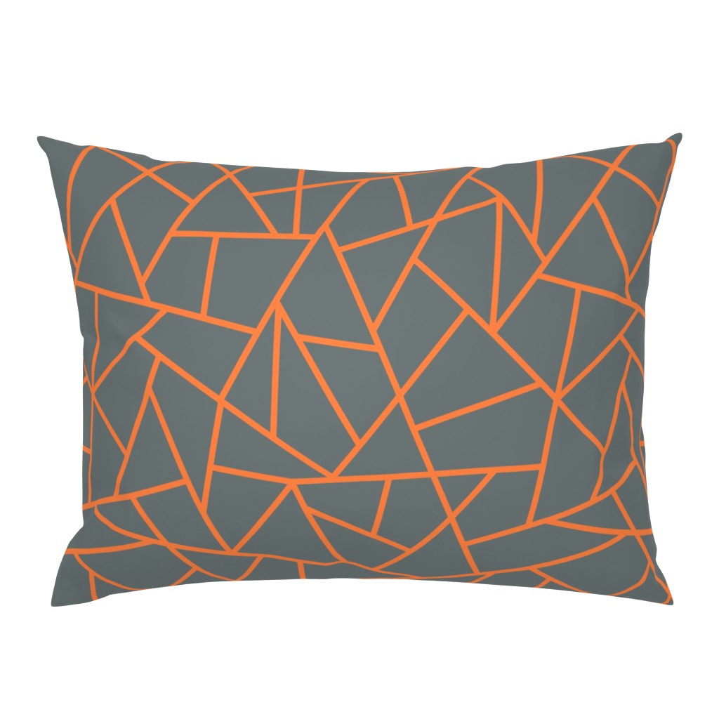 Abstract Geometric Tangerine on Shadow  Large