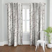 Birch Grove Fabric and Wallpaper in Warm Grey and Linen White