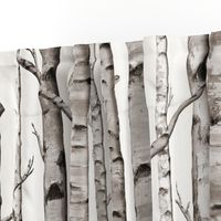 Birch Grove Fabric and Wallpaper in Warm Grey and Linen White