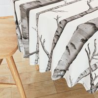 Birch Grove Fabric and Wallpaper in Warm Grey and Linen White