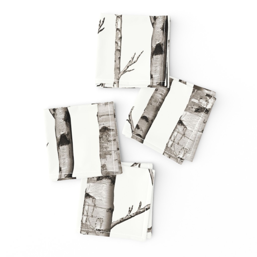 Smaller Scale Birch Grove in Warm Grey and Linen White