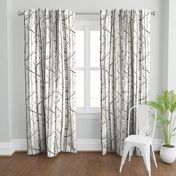 Smaller Scale Birch Grove in Warm Grey and Linen White