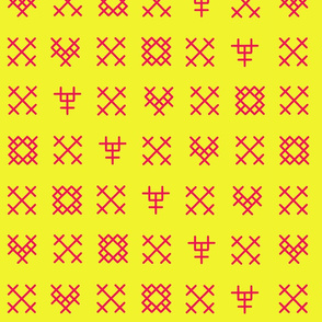 Aztec_Design_-_Cross_Stitch_-_Yellow_Fucsia