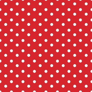 Little dots WHITE on RED