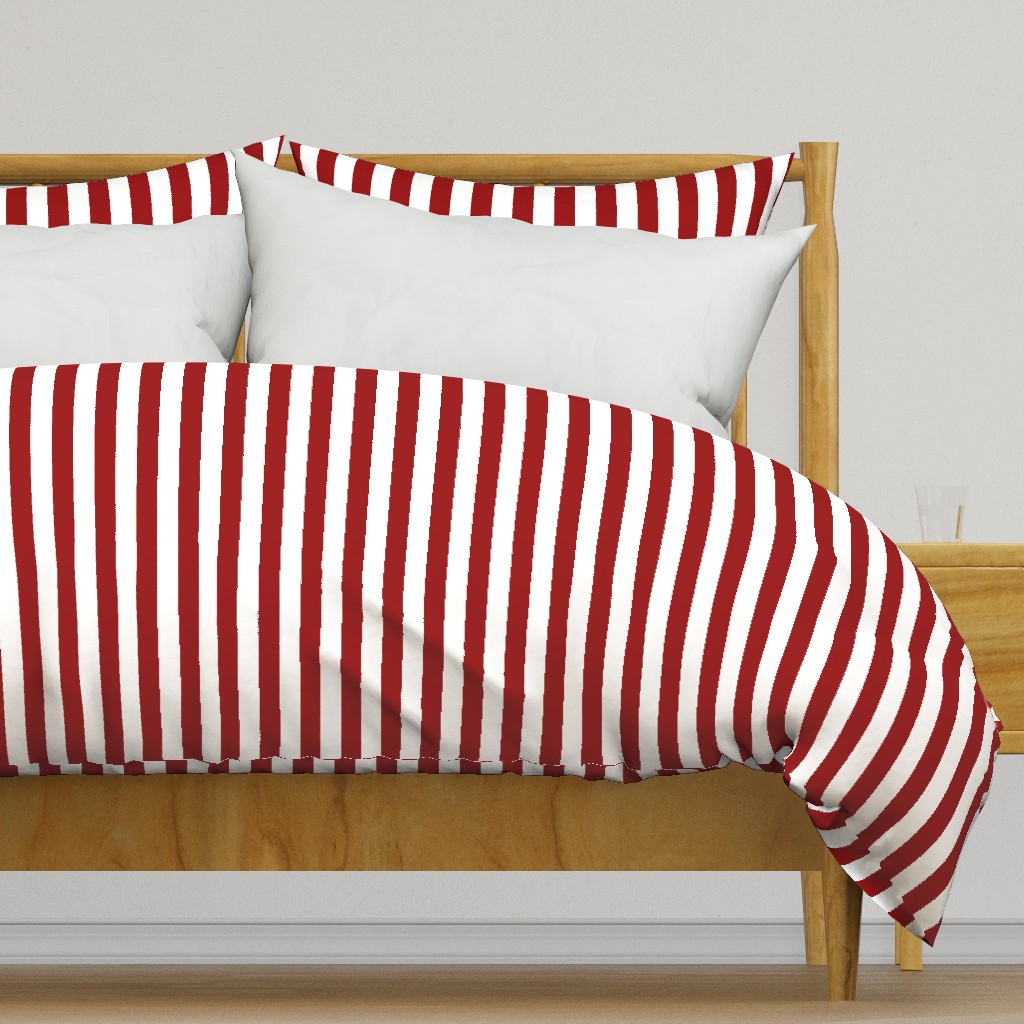 Nautical Red and White Vertical Stripes