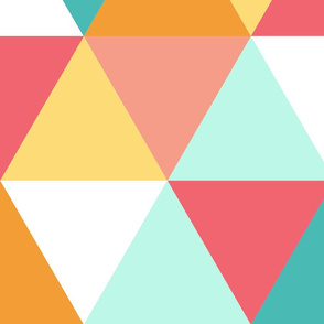 Triangle - girl teal pink orange