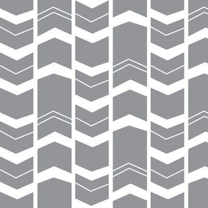 Mod Grey Chevron - Grey Herringbone 