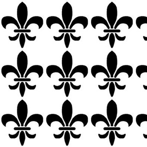 Black and white fleur de lis