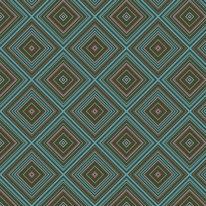 stripe diamonds-brown, seagreen, aqua