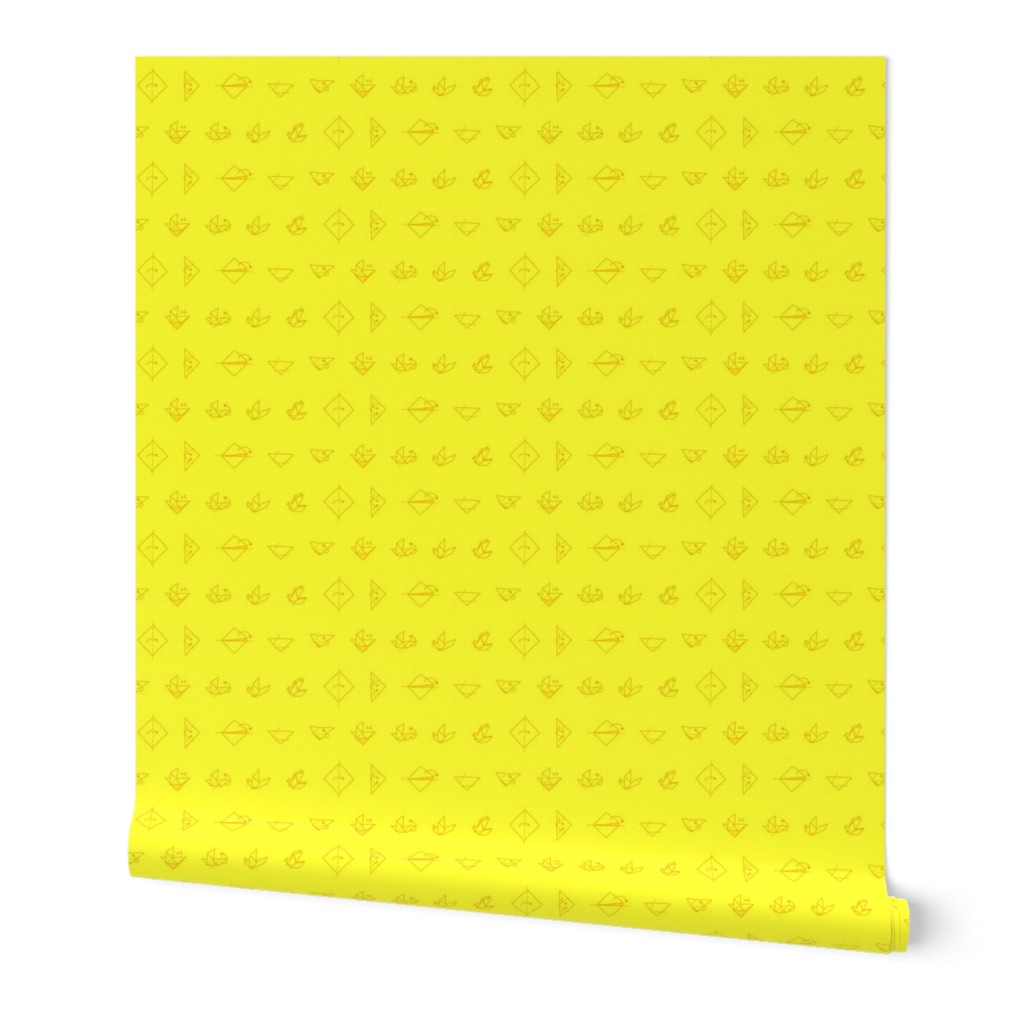 origami dove on yellow background