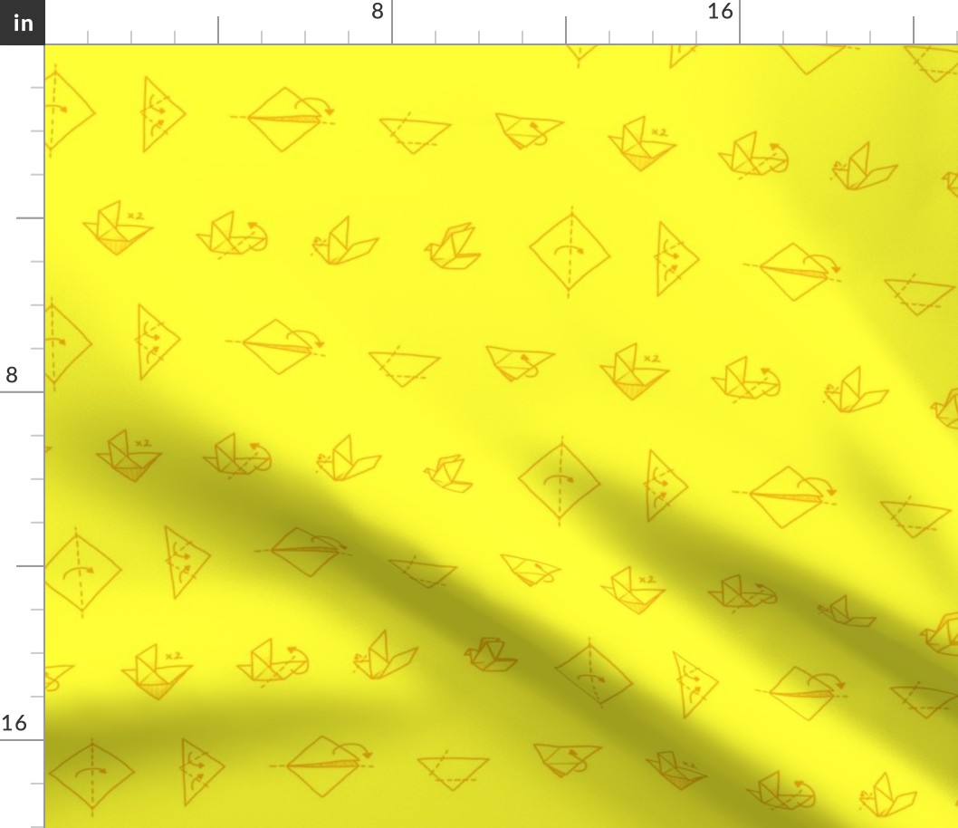 origami dove on yellow background