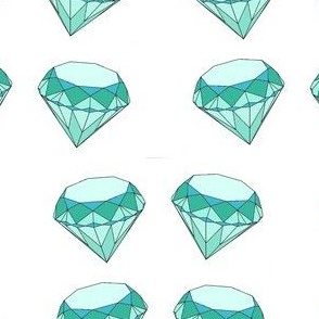 diamond in mint green and teal 