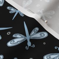 Dragonflies Pattern Blue and Black