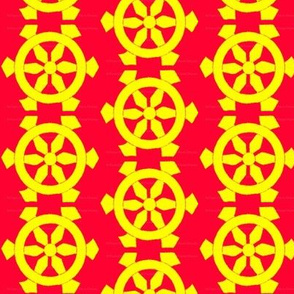 Red & Yellow Prayer Wheels