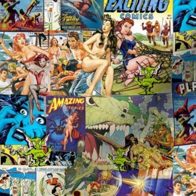 Vintage Sci-Fi Comics collage #1