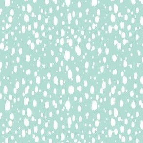 Mint and White Abstract Dots