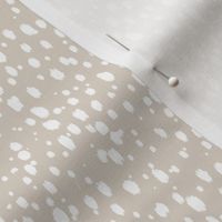 Linen Beige and White Abstract Dots