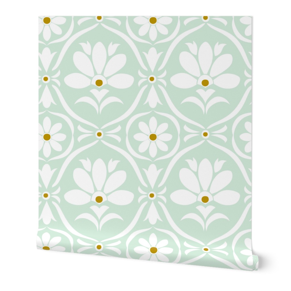  Aqua Island Flower Damask