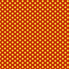 yellow dots on red