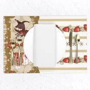 Strawberry Thief Lolita Print Antiqued Ivory and Tan, Kitten Tea Party