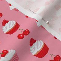  Summer fruits // strawberry, cherry, raspberry  cupcake 