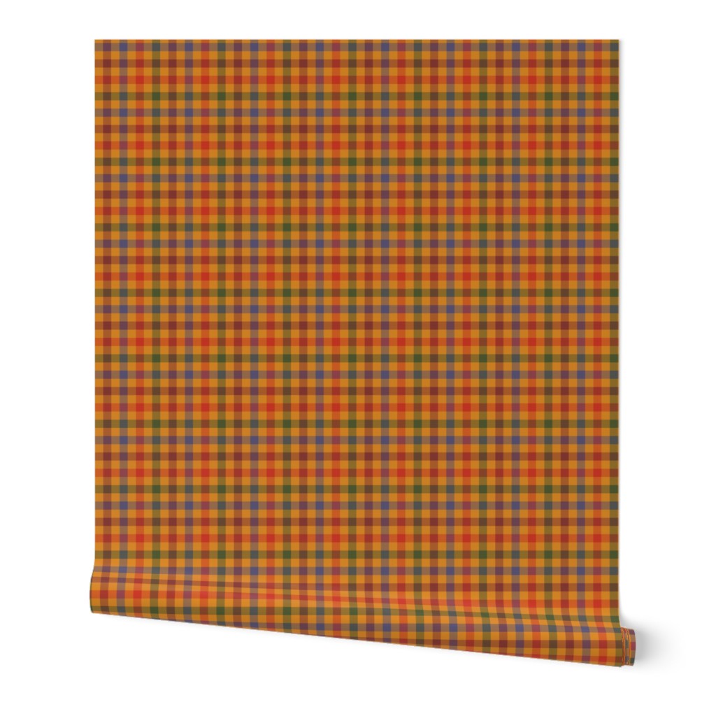 autumncolors gingham - 1/4" squares on pumpkin orange