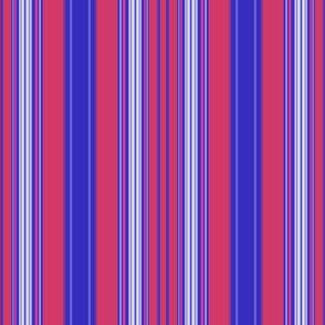 Berry Red Blue and White Stripe