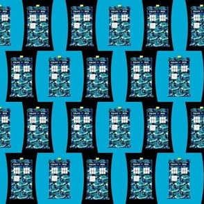  Starry Night Police Boxes on Police Box on Black and Teal Blue