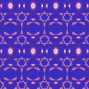 Berry Blue with Pink and White Geometric 2