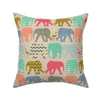 linen baby elephants and flamingos smaller