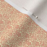 Cream Coral Rose Brocade