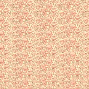 Cream Coral Rose Brocade