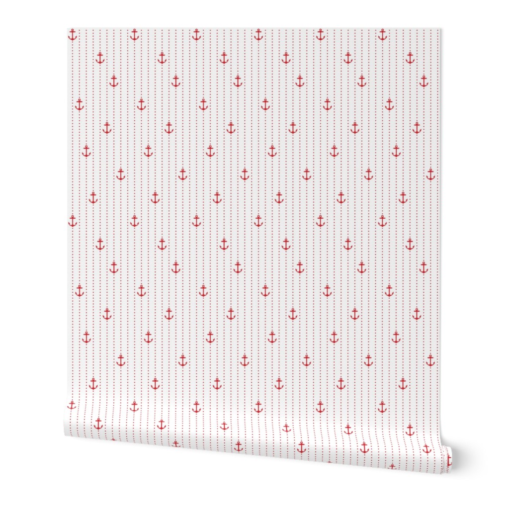 Sailor Anchors Red on White