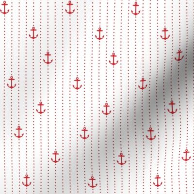 Sailor Anchors Red on White