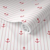 Sailor Anchors Red on White