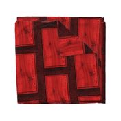 Fir Tree Wood Panel ~ Red  ~ Trompe l'Oeil