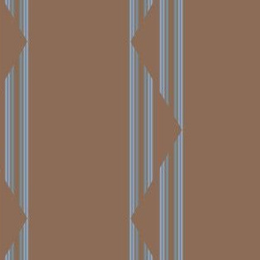 Brown and Blue Gray Triangle Stripes Large
