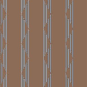 Brown and Blue Gray Triangle Stripes Small
