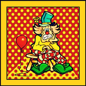 A clown and his balloon