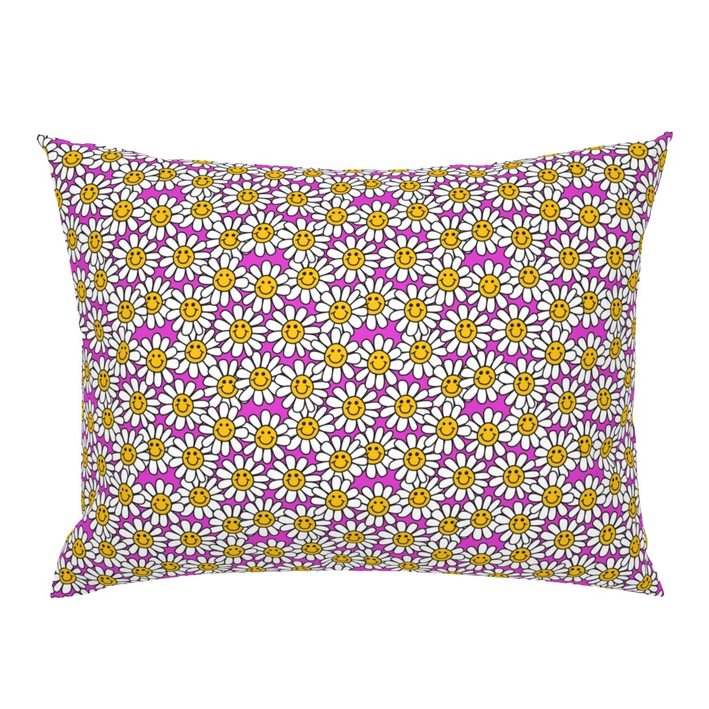 Pink Smiley Daisy Flower Pattern