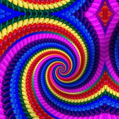 Rainbow Psychedelic Spiral Fractal Pattern