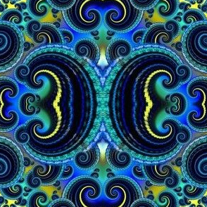 Blue Retro Fractal pattern