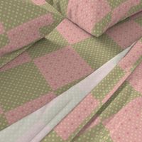Little Flowers Pink and Green Patchwork Quilt