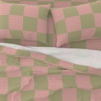 Little Flowers Pink and Green Patchwork Quilt