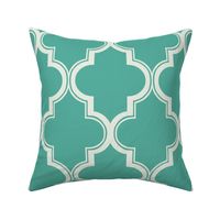 Outline Quatrefoil in Teal