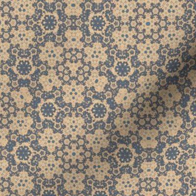 Taupe and Blue Digital Tapestry