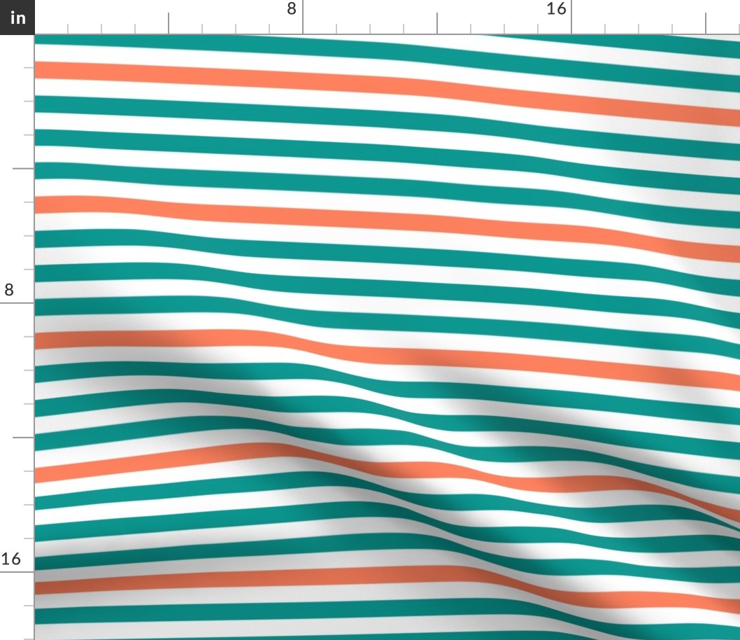 Turquoise + orange stripe (limited palette) by Su_G_©SuSchaefer 