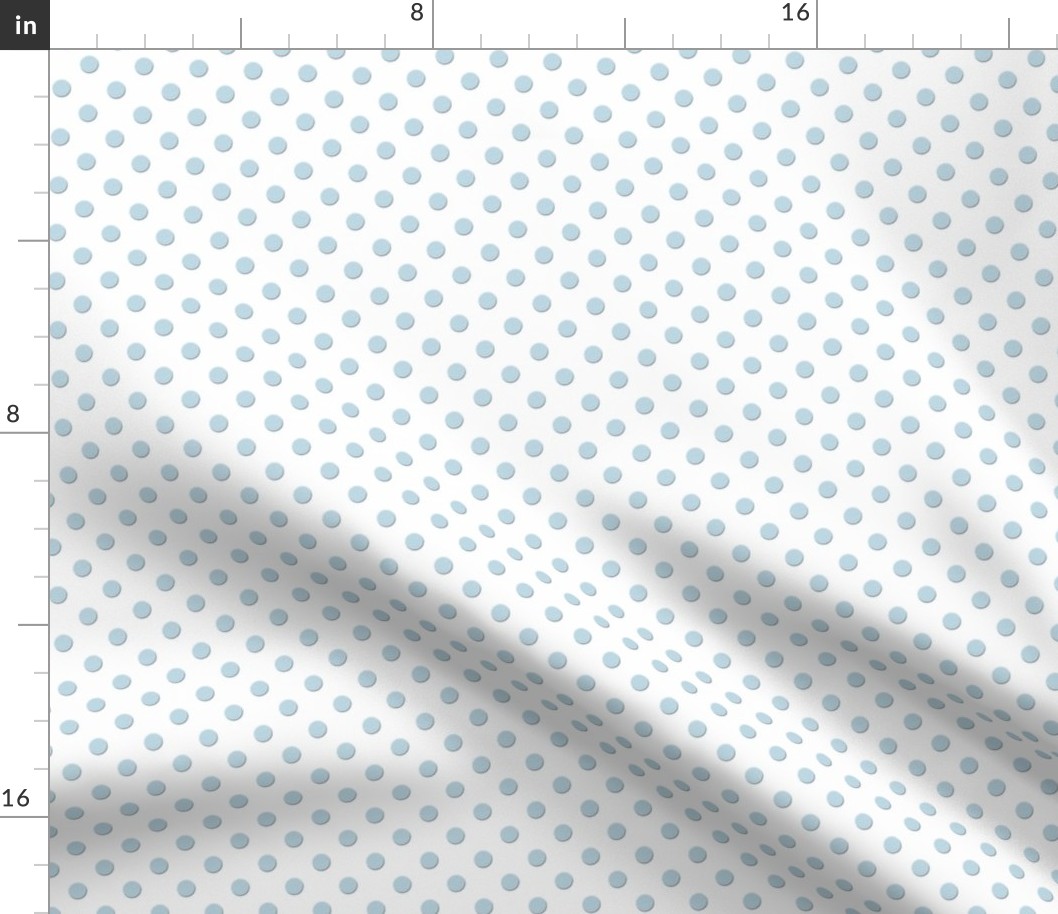 Sky Blue TEXTURED Dots on a Ground of White