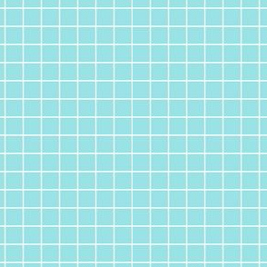 Starlight Geometric Grid - White on Pale Blue