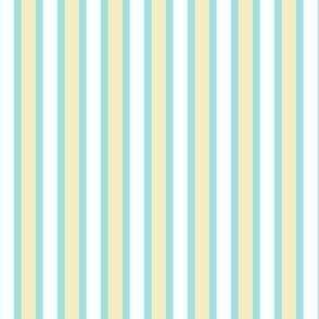 Starlight Stripes - Wide White and Cream on Pale Blue Narrow